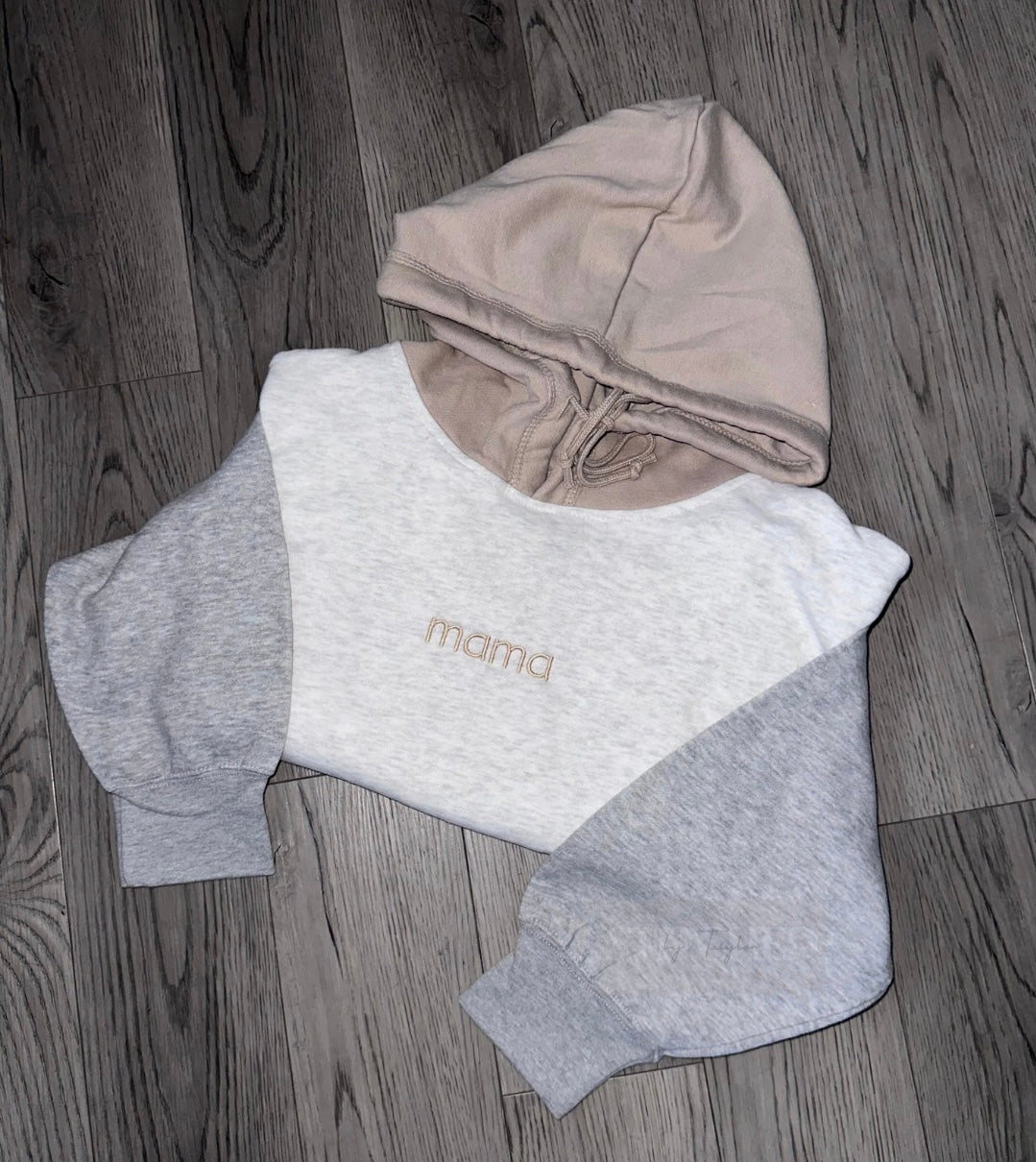 color block cropped hoodie (please read the description)