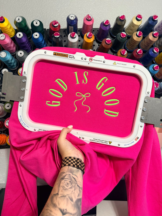 God is Good Bow - Embroidered