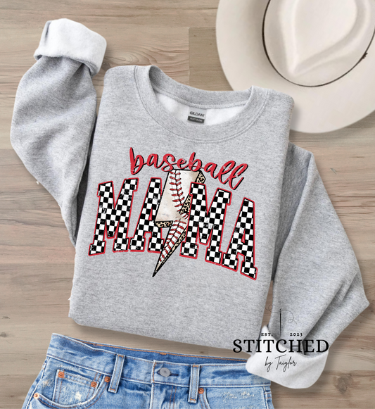 Baseball MAMA checkered (printed)
