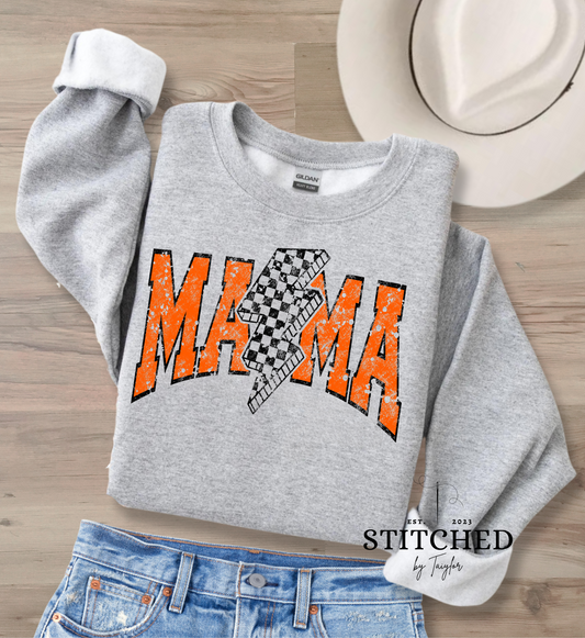 Distressed Orange Checkered MAMA (printed)