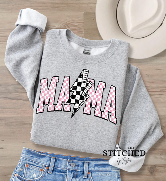 Pink & Black Checkered MAMA (printed)