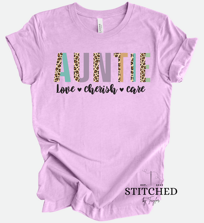 Auntie - love, cherish, care (printed)