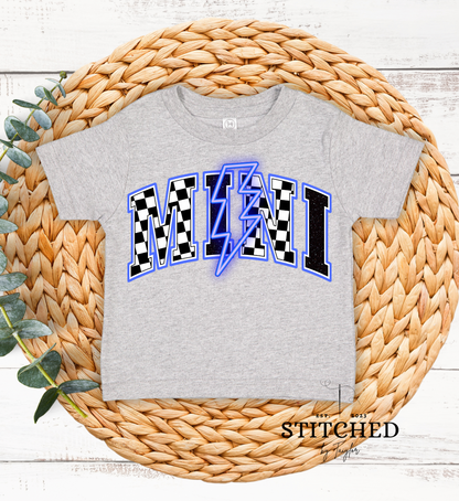 MINI Blue Lightening Bolt Infant/Toddler/Youth (printed)