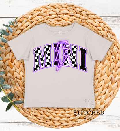 MINI Purple Lightening Bolt Infant/Toddler/Youth (printed)