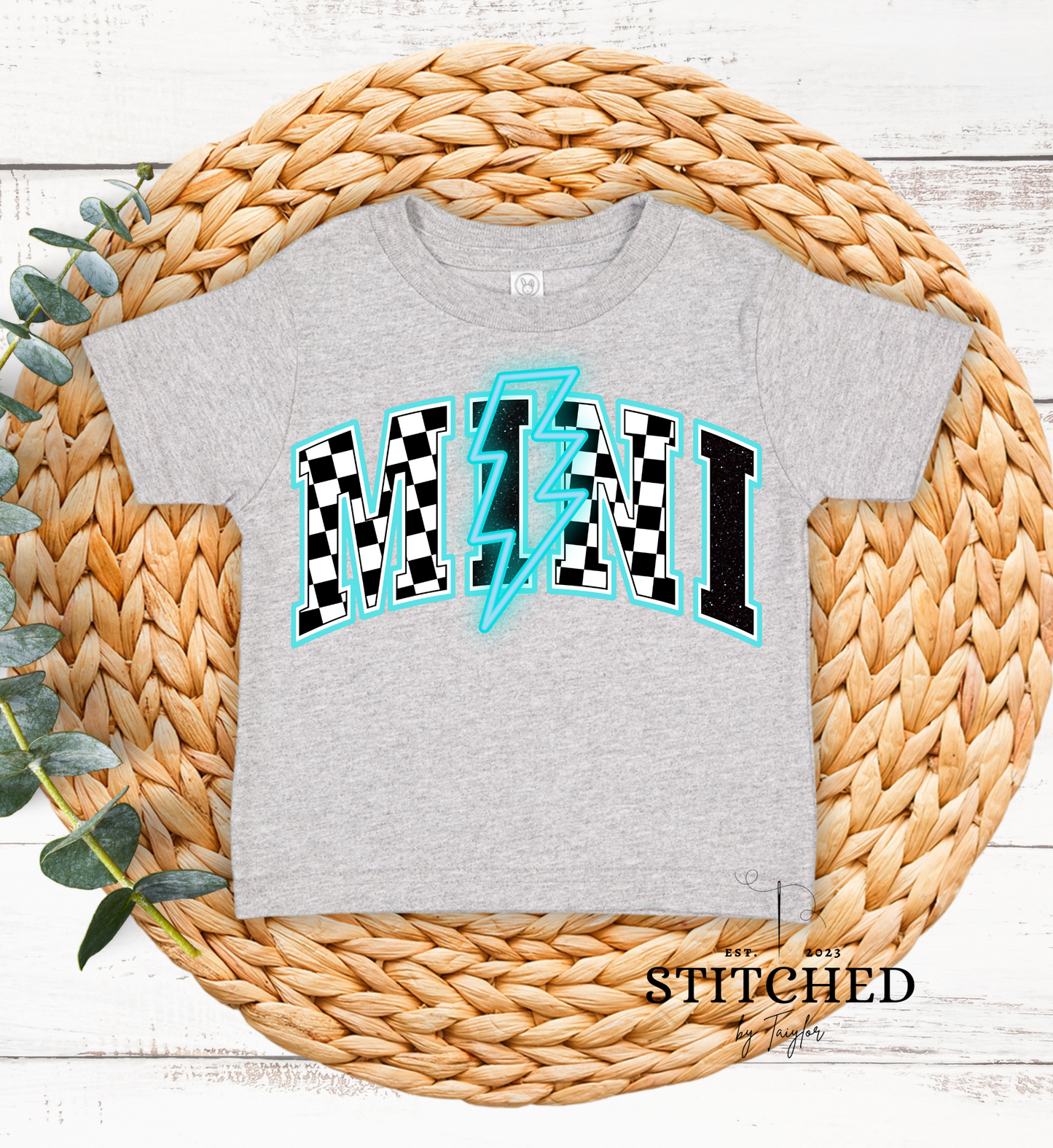 MINI Light Blue Lightening Bolt Infant/Toddler/Youth (printed)