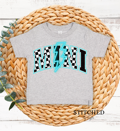 MINI Light Blue Lightening Bolt Infant/Toddler/Youth (printed)