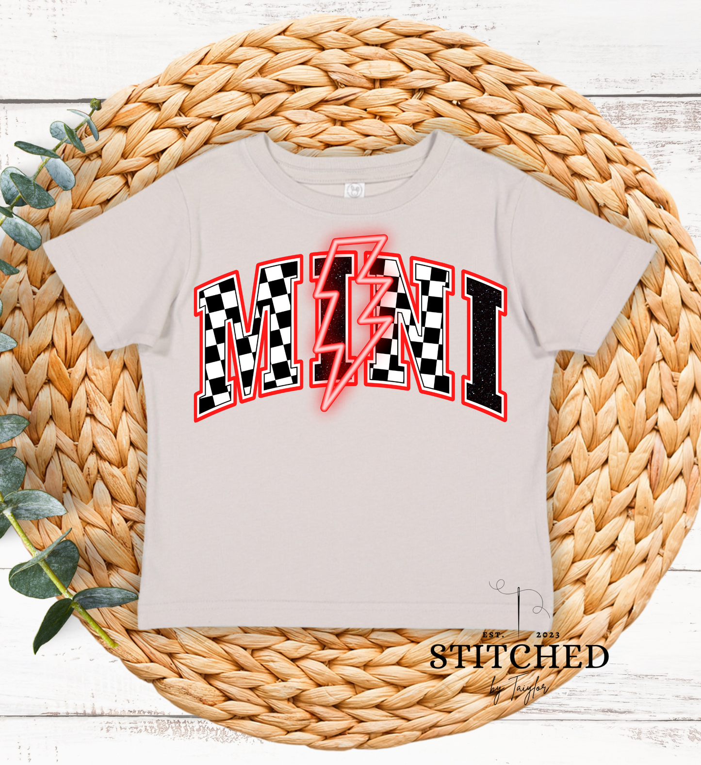 MINI Red Lightening Bolt Infant/Toddler/Youth (printed)