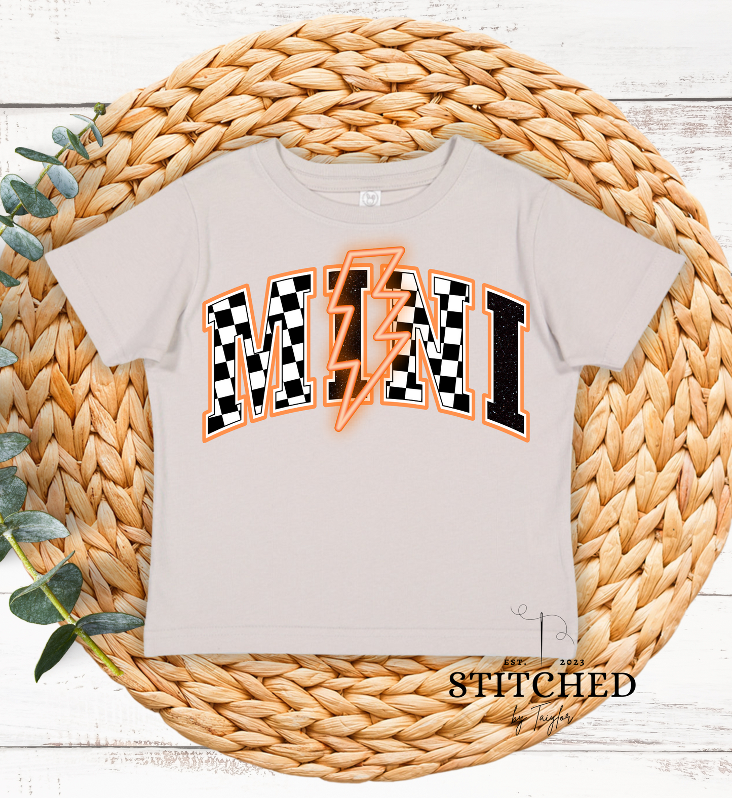 MINI Orange Lightening Bolt Infant/Toddler/Youth (printed)