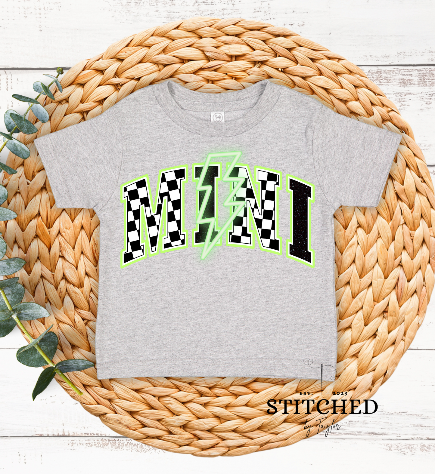 MINI Green Lightening Bolt Infant/Toddler/Youth (printed)