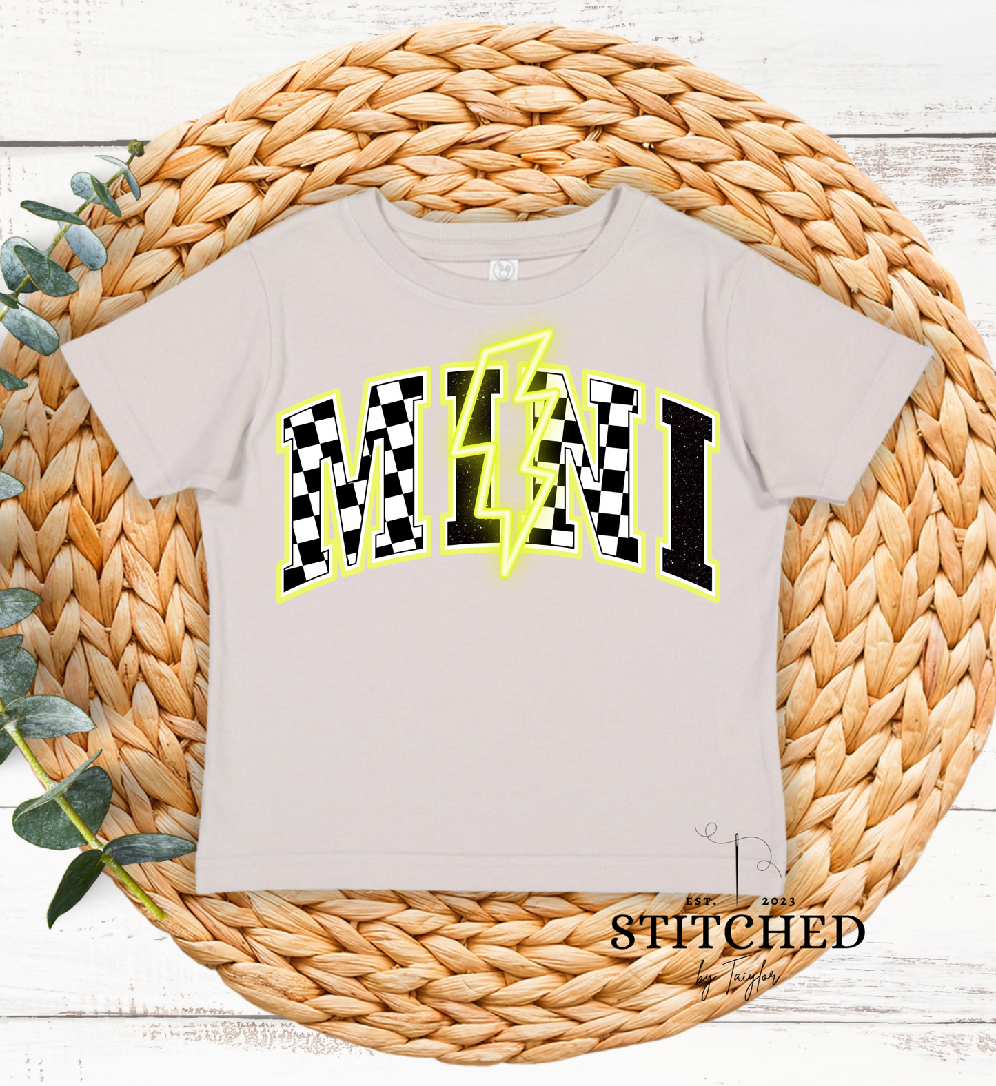 MINI Yellow Lightening Bolt Infant/Toddler/Youth (printed)