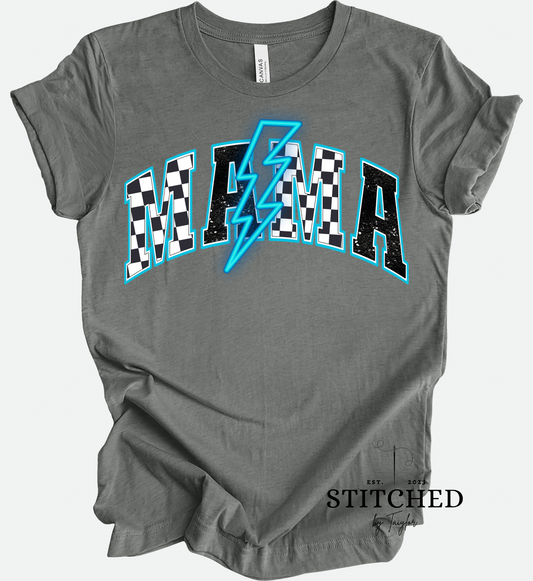 MAMA Blue Checkered Lightening (printed)
