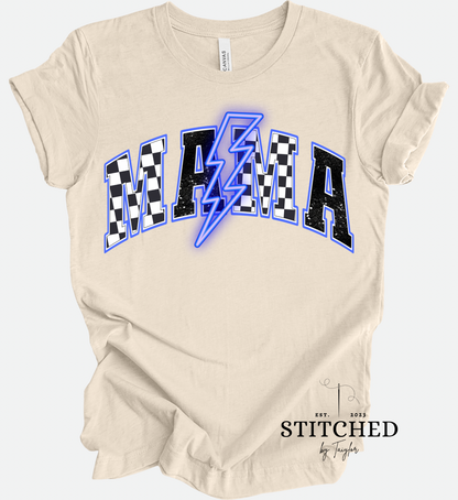 MAMA Dark Blue Checkered Lightening (printed)
