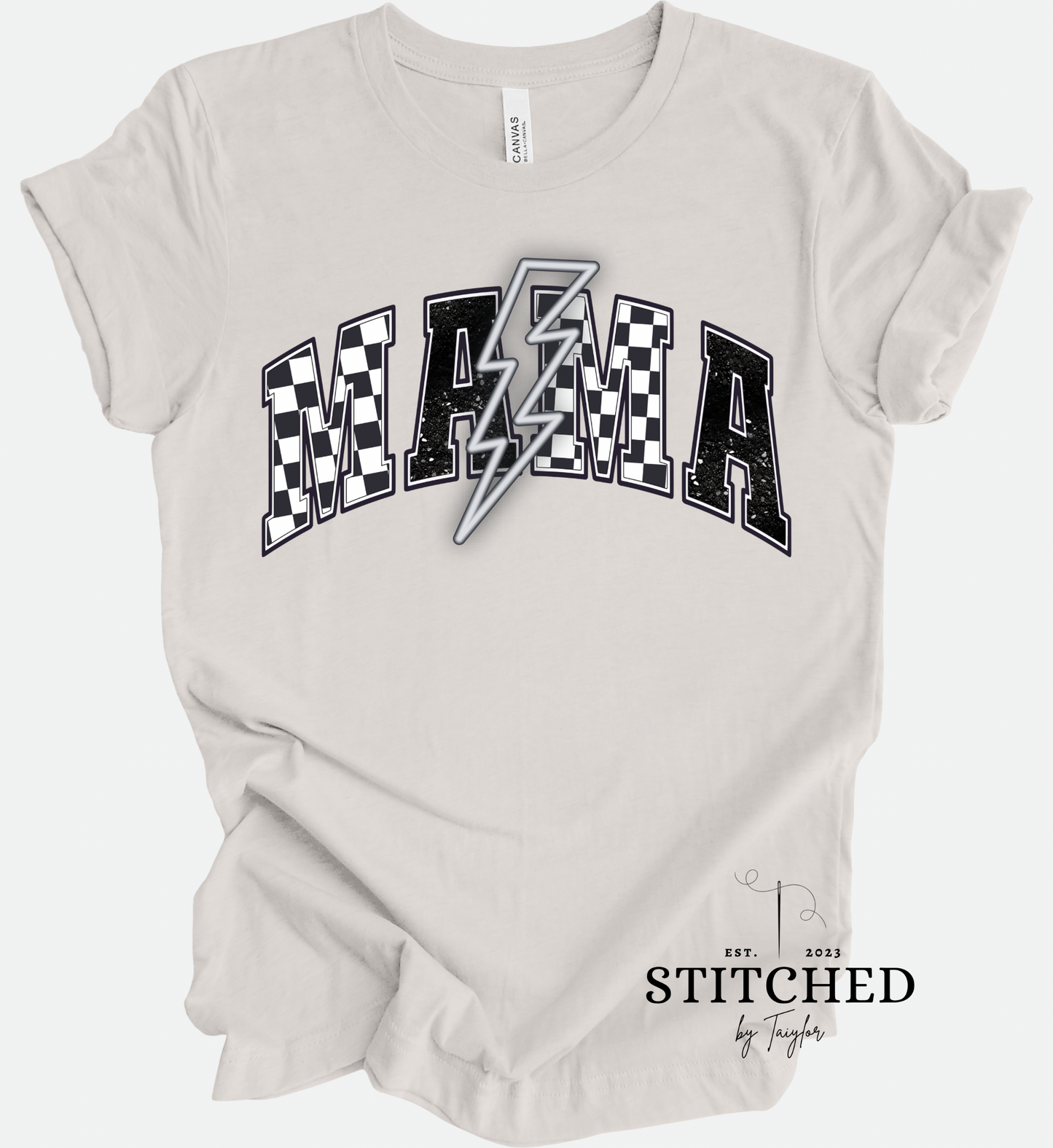 MAMA Black and White Checkered Lightening (printed)