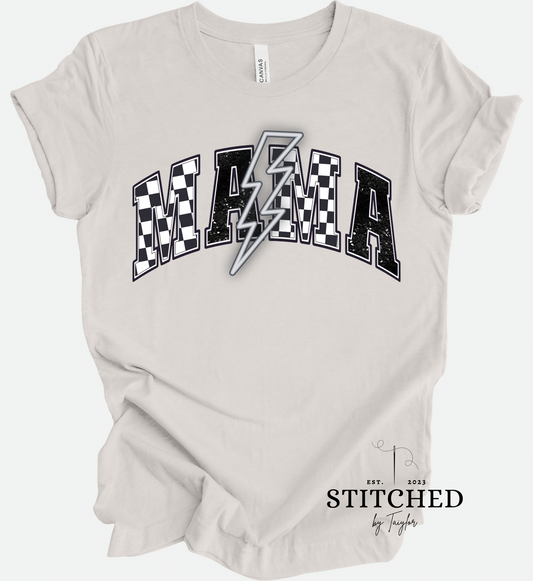MAMA Black and White Checkered Lightening (printed)