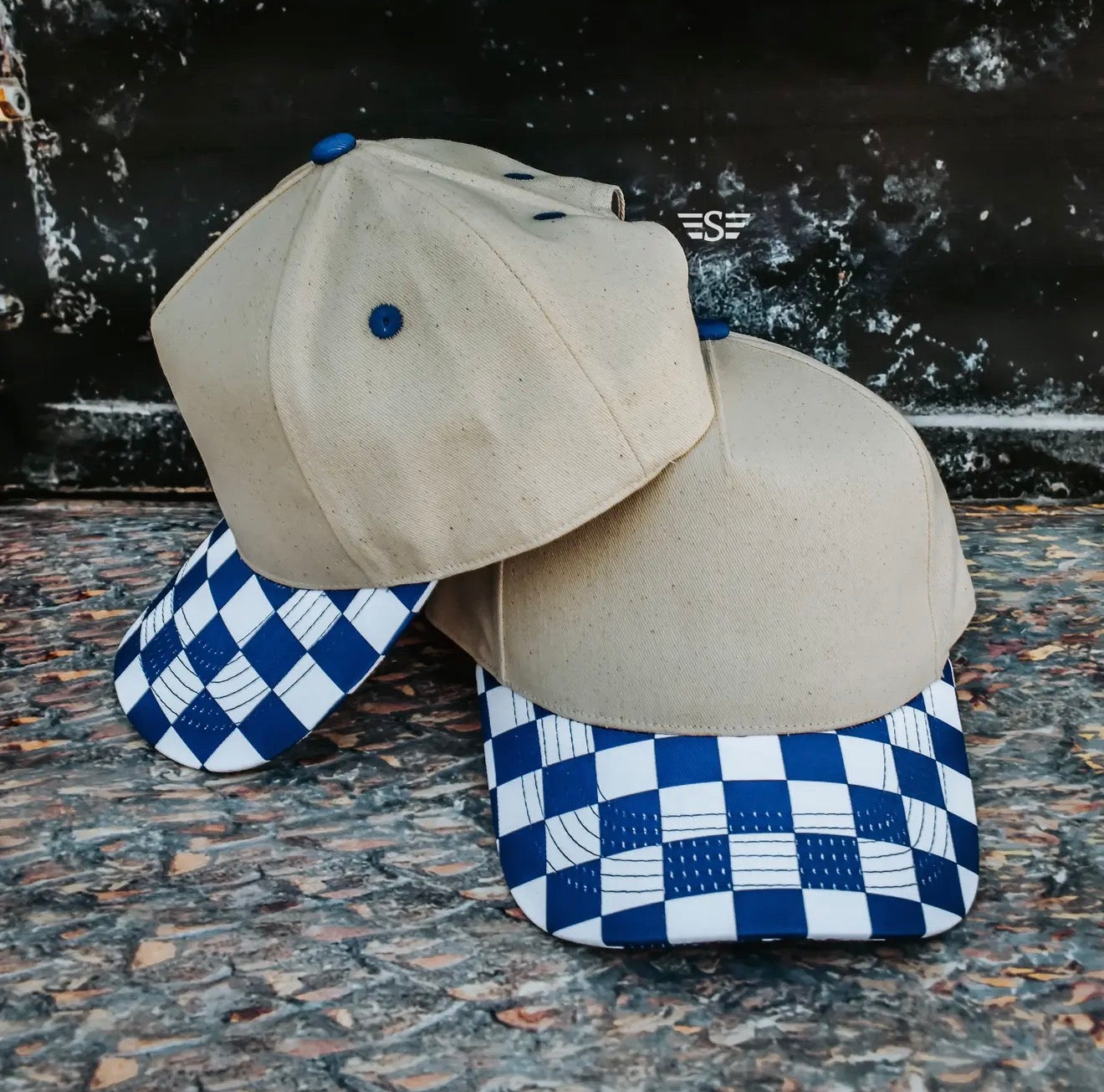 Checkered Trucker Hats | Ponytail Cap | Embroidered