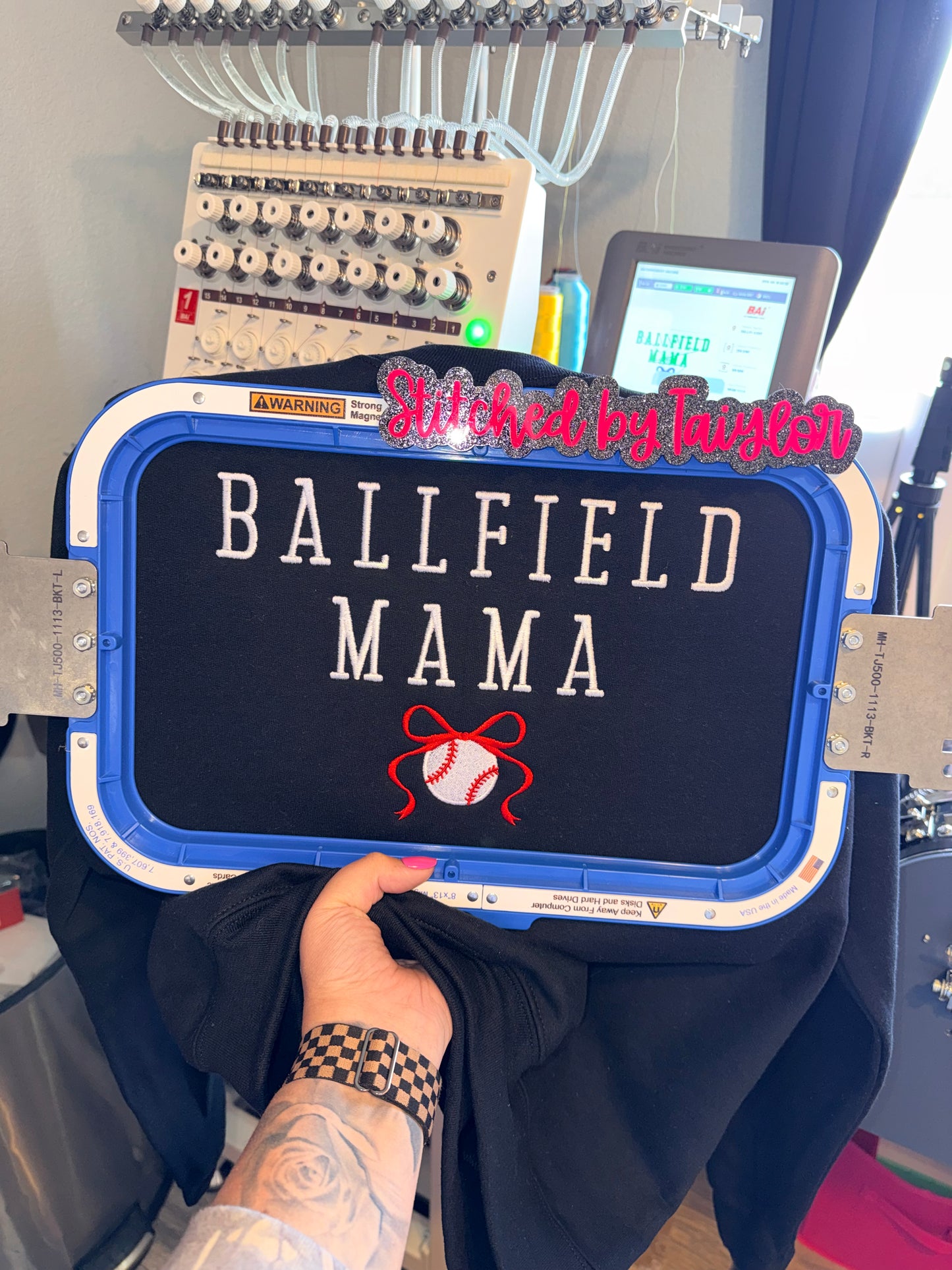 Ball Field Mama | Embroidered Tee | Embroidered Crewneck