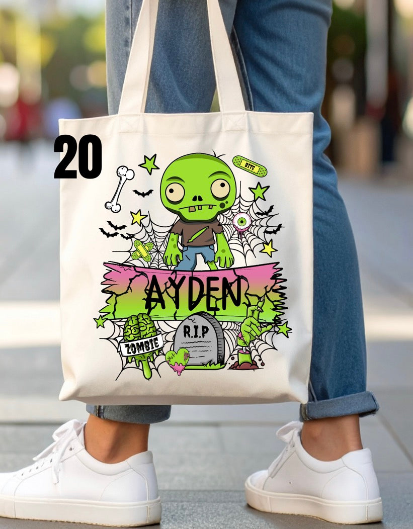 Halloween Trick-Or-Treat Bag - 46 designs (white)