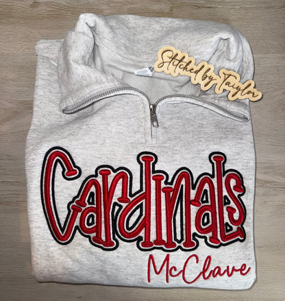 CARDINALS PUFF - Embroidered