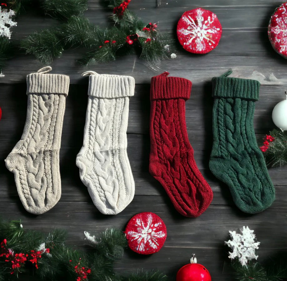 Knit Stockings - Embroidered