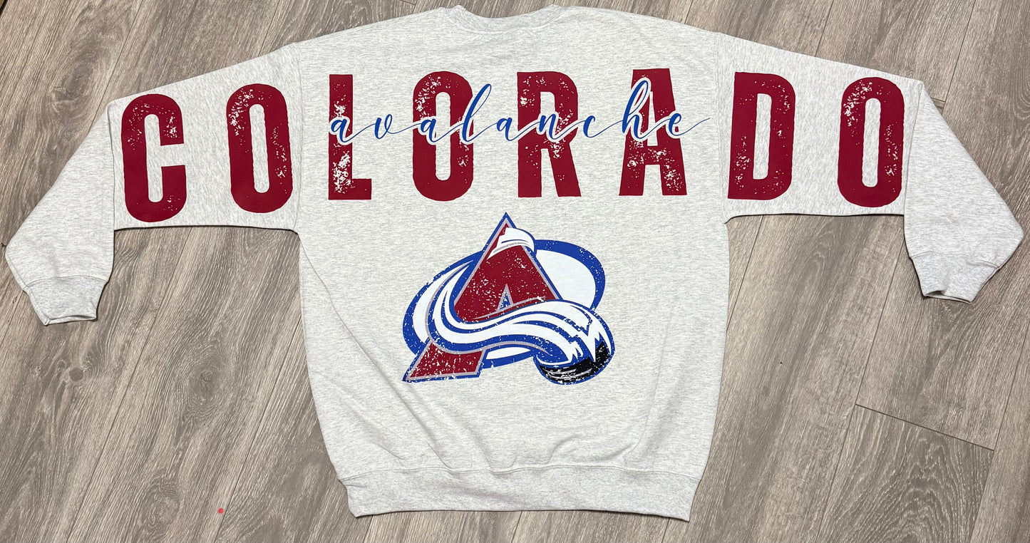 CO Avs Hockey Big Back Printed Crewneck