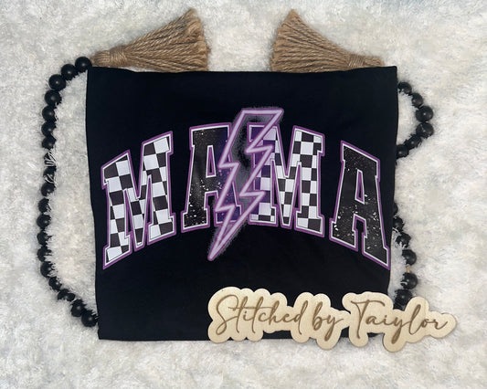XS Black T-Shirt - Purple MAMA