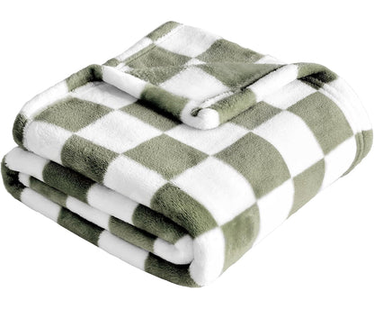 Custom Checkered Baby Blanket - EMBROIDERED