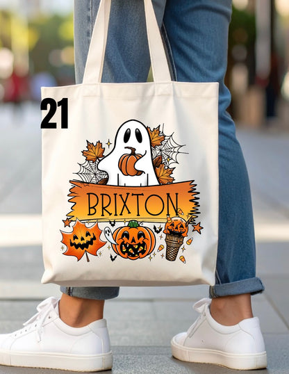 Halloween Trick-Or-Treat Bag - 46 designs (white)