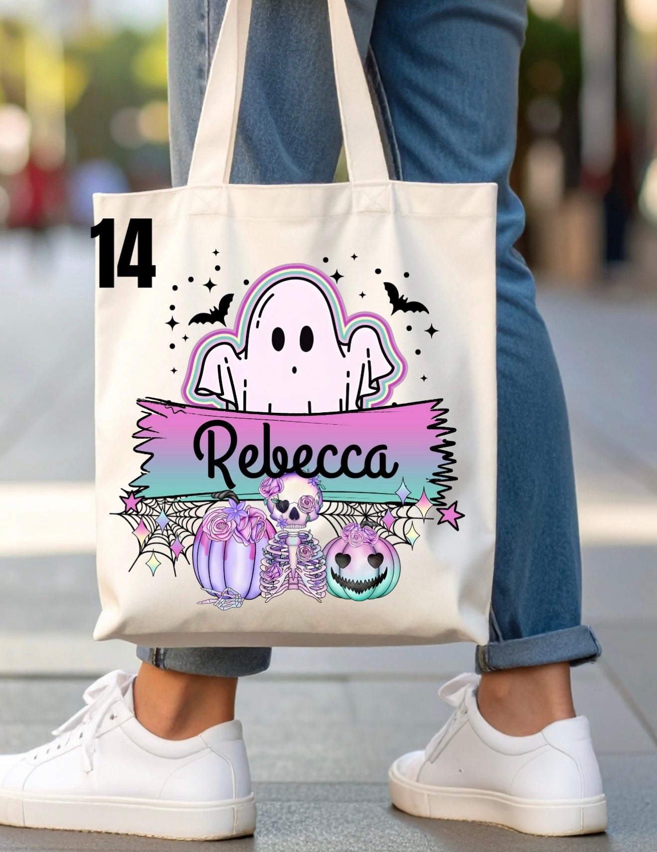 Halloween Trick-Or-Treat Bag - 46 designs (white)