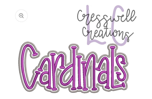 CARDINALS PUFF - Embroidered