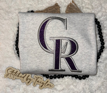 Colorado Rockies Sweatshirt Glitter Logo - Embroidered