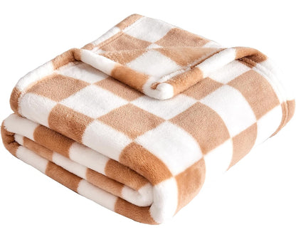 Custom Checkered Baby Blanket - EMBROIDERED