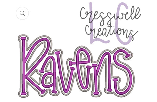 RAVENS PUFF - Embroidered