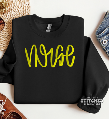 Hand Drawn Nurse - EMBROIDERED