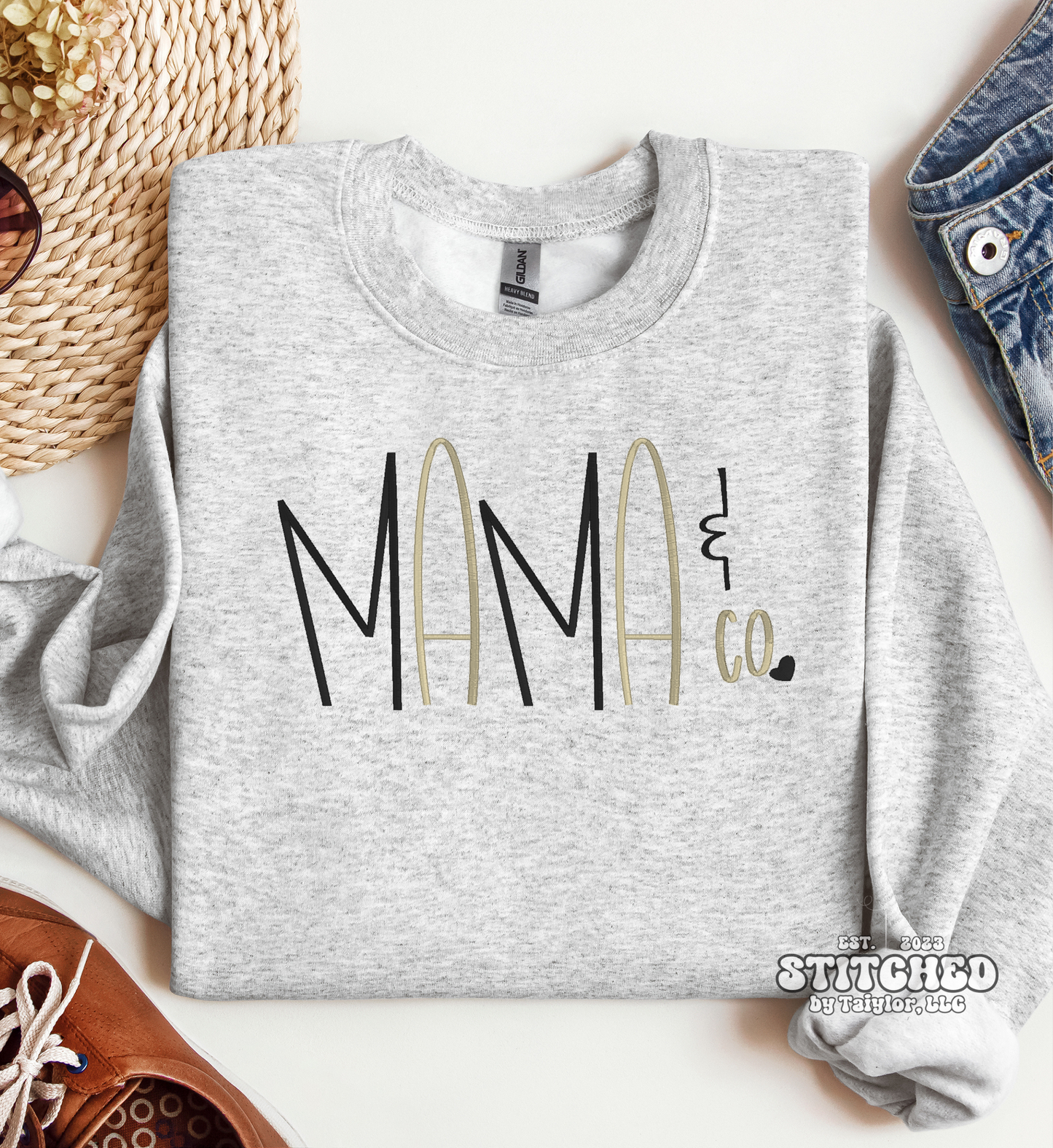 Mama & Co. heart - EMBROIDERED