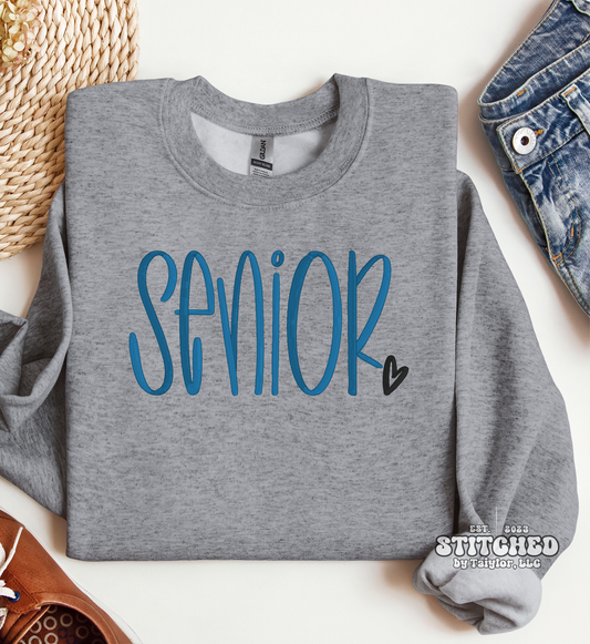 senior heart - EMBROIDERED
