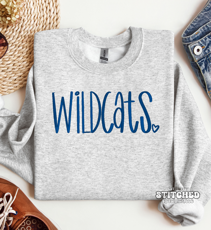 wildcats heart - EMBROIDERED