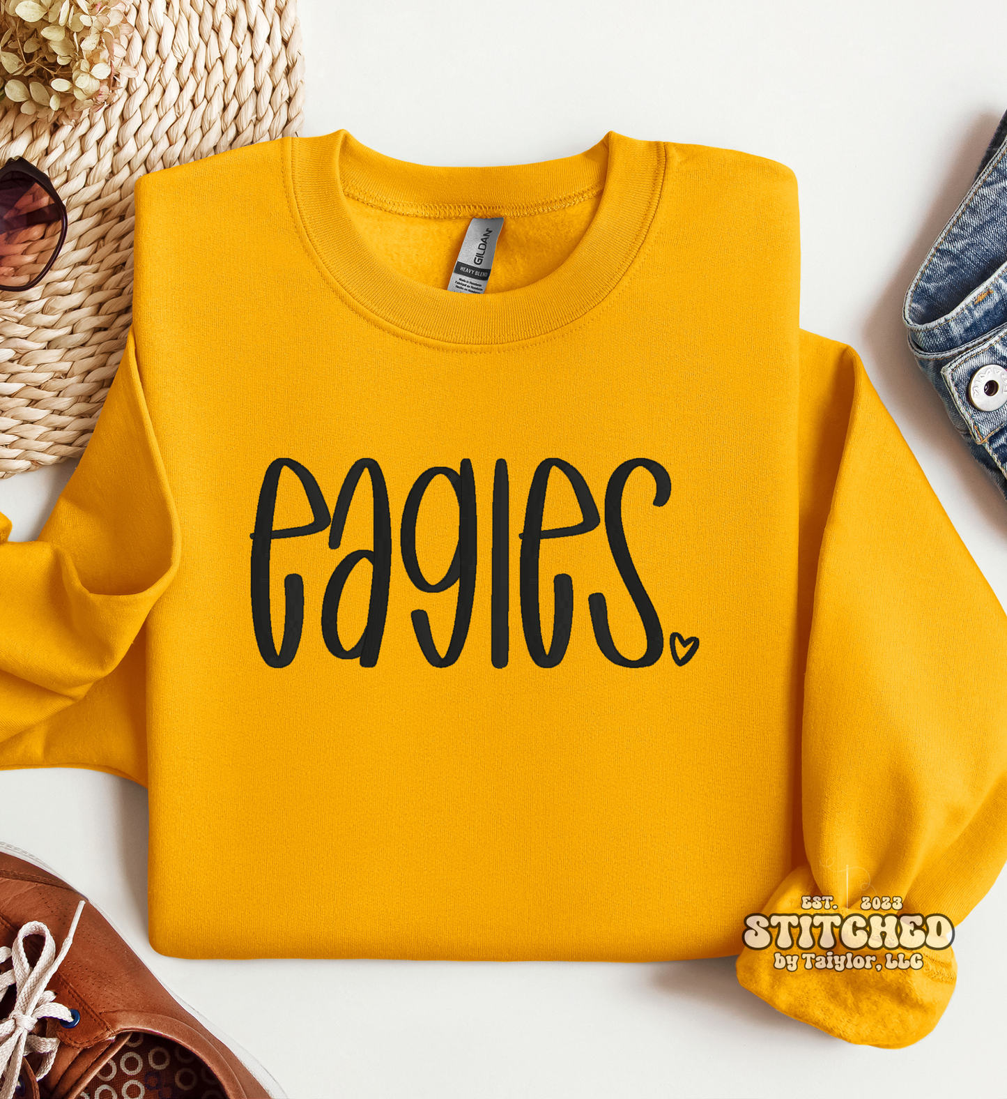 eagles heart - EMBROIDERED