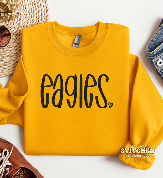 eagles heart - EMBROIDERED