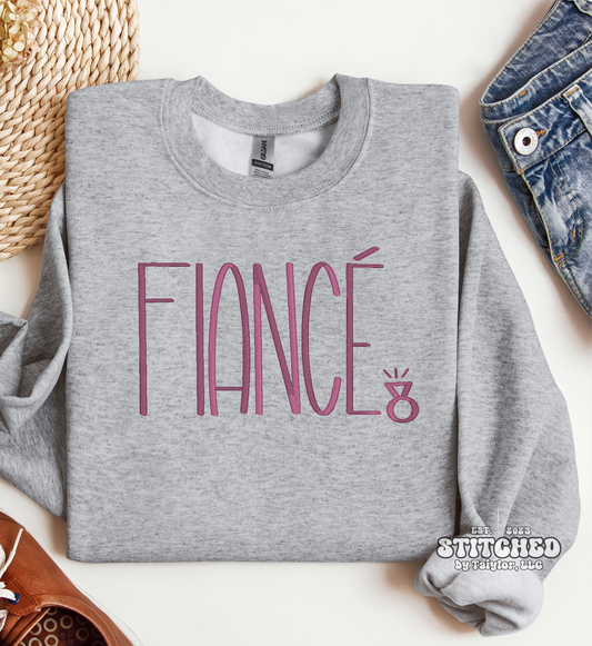 Fiance heart - EMBROIDERED