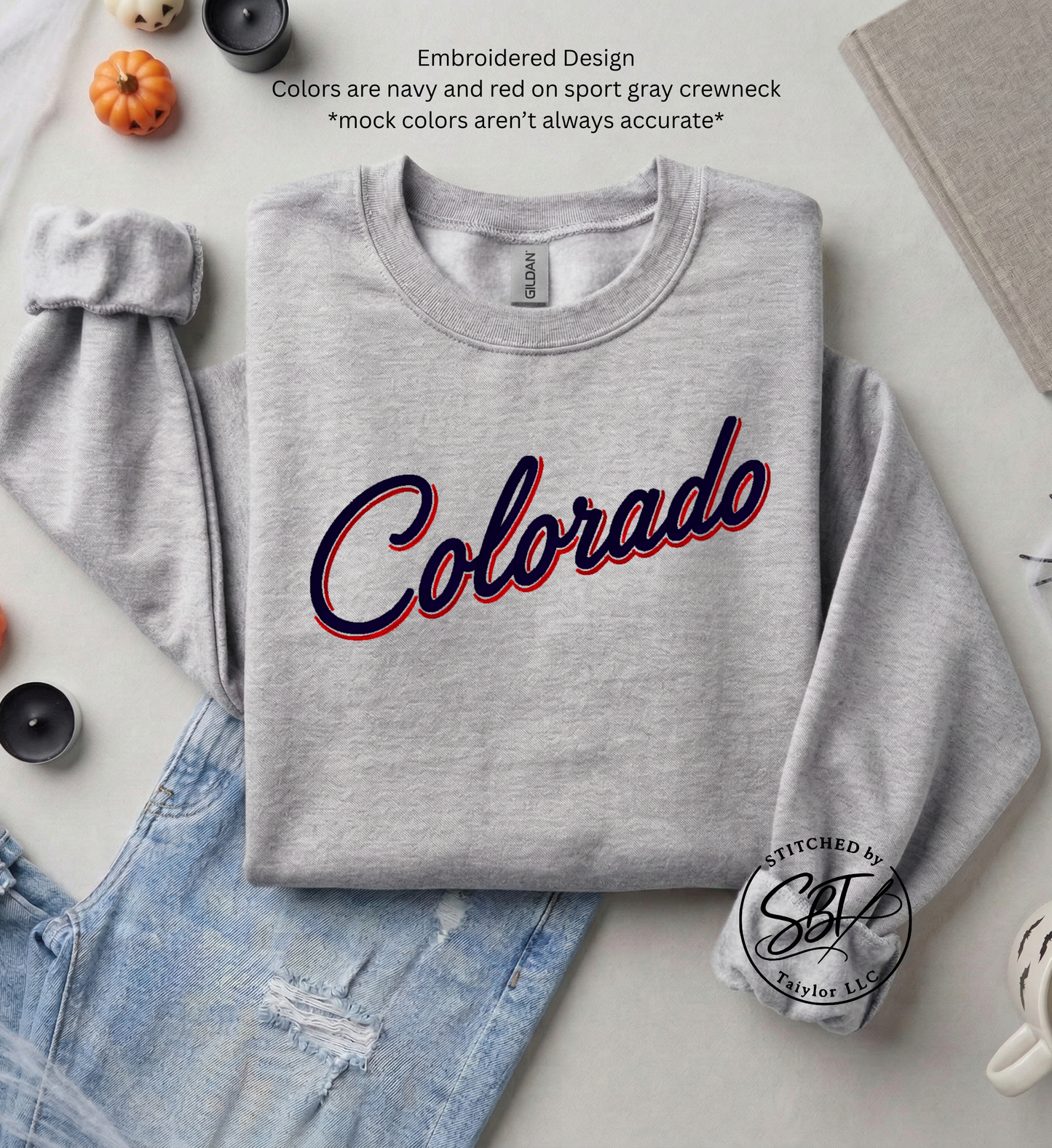 Colorado Shadow Script | Embroidered Tee | Embroidered Crewneck