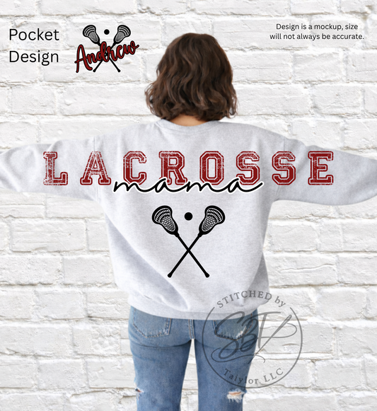 Personalized Custom Lacrosse Big Back Printed Shirt