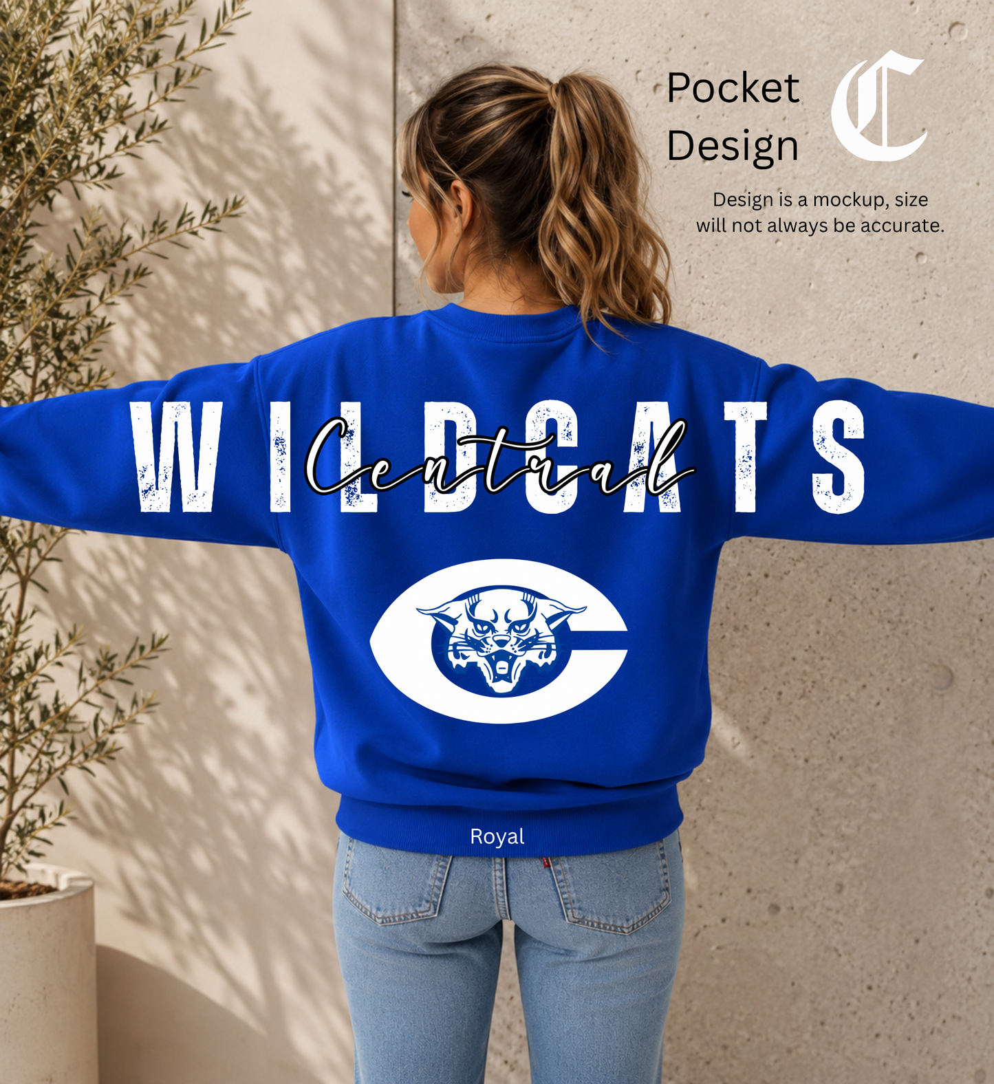 Central Wildcats Big Back Printed Crewneck
