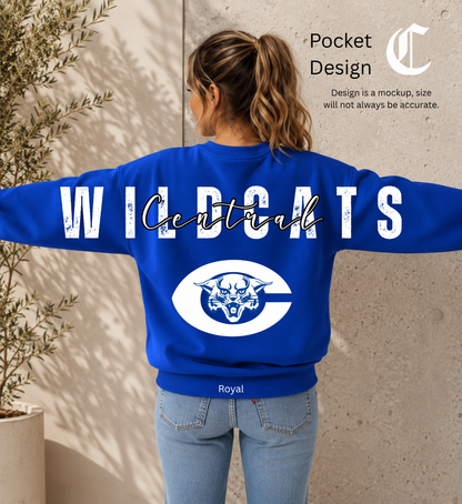 Central Wildcats Big Back Printed Crewneck