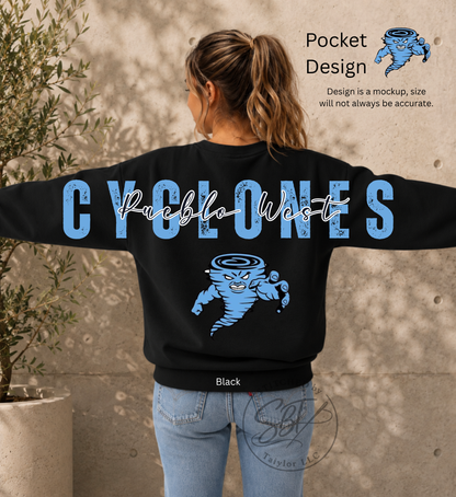 Pueblo West Cyclones Big Back Printed Crewneck