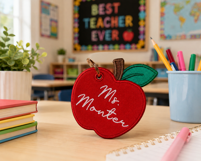 Teacher Apple Bag Tag