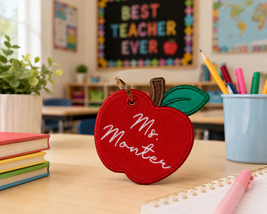 Teacher Apple Bag Tag