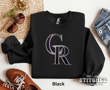 Colorado Rockies Sweatshirt Glitter Logo - Embroidered