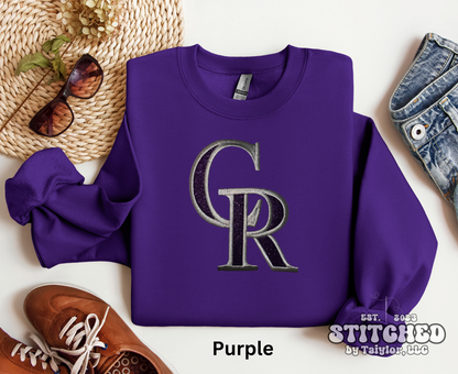 Colorado Rockies Sweatshirt Glitter Logo - Embroidered