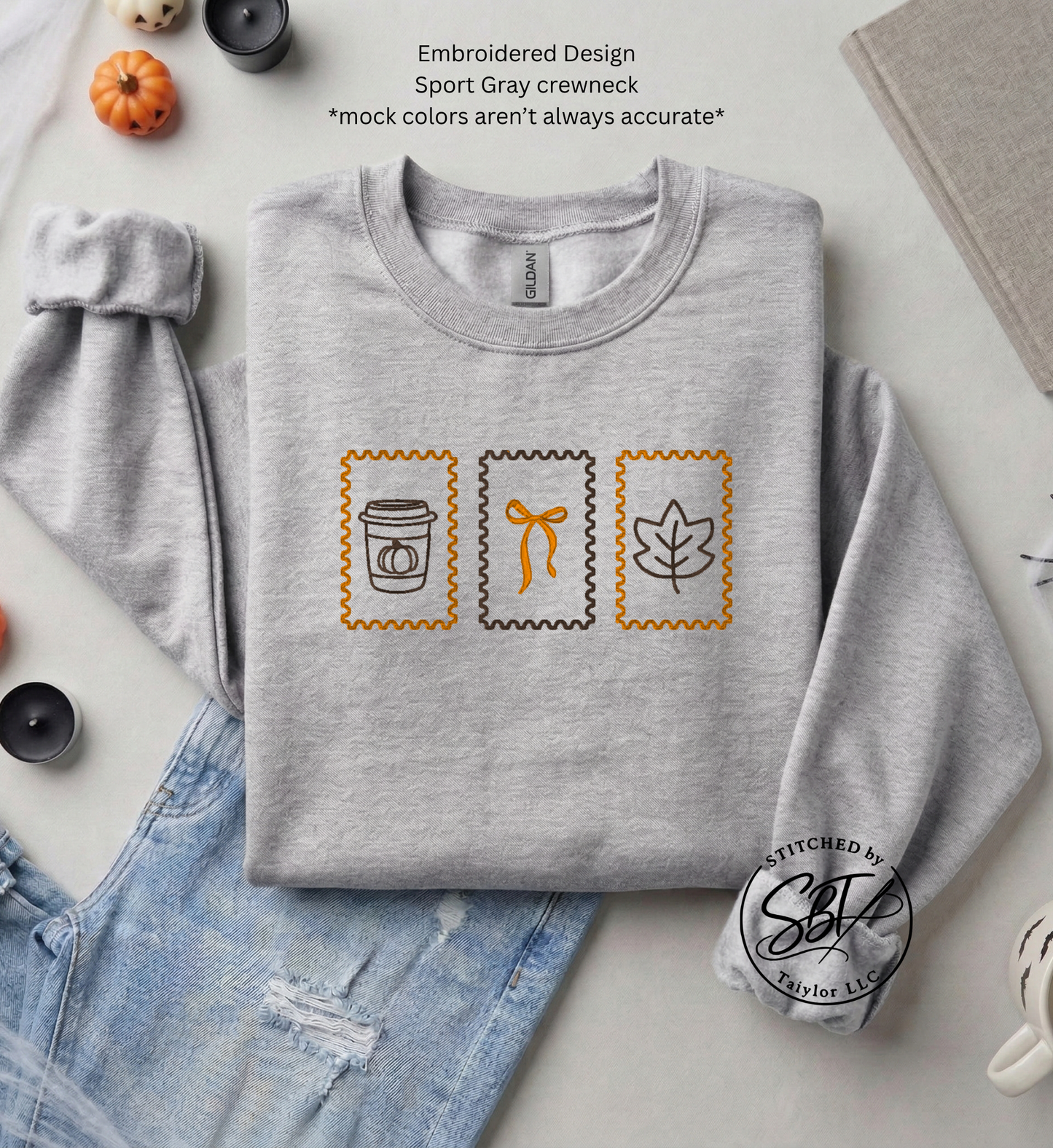 Fall Stamps - Embroidered