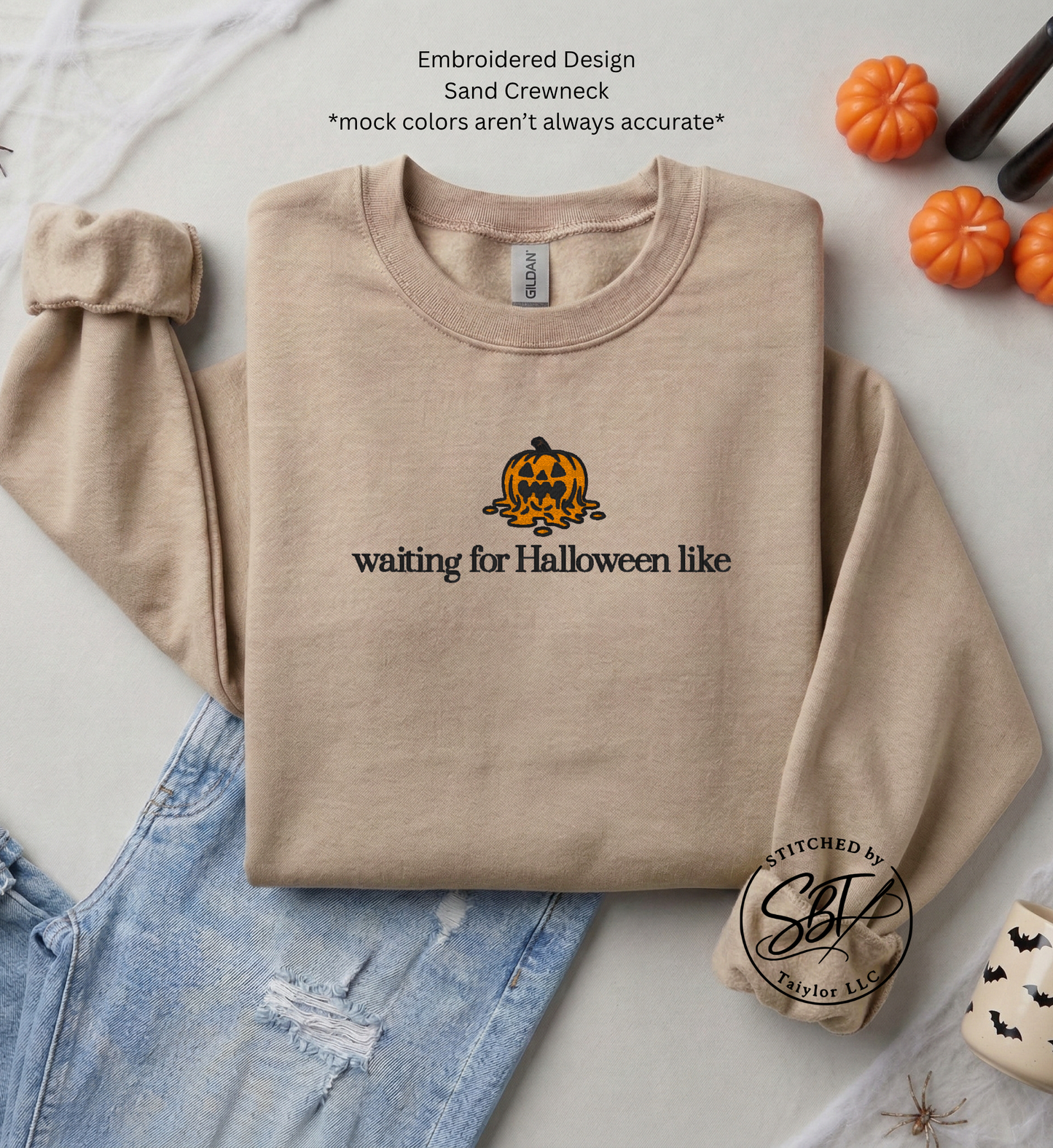 Waiting for Halloween Like - Embroidered